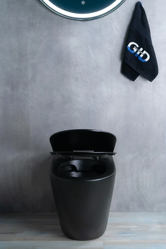 Унитаз Gid Convexo TRS-269BM 62214Y приставной цвет Черный матовый с сиденьем Микролифт