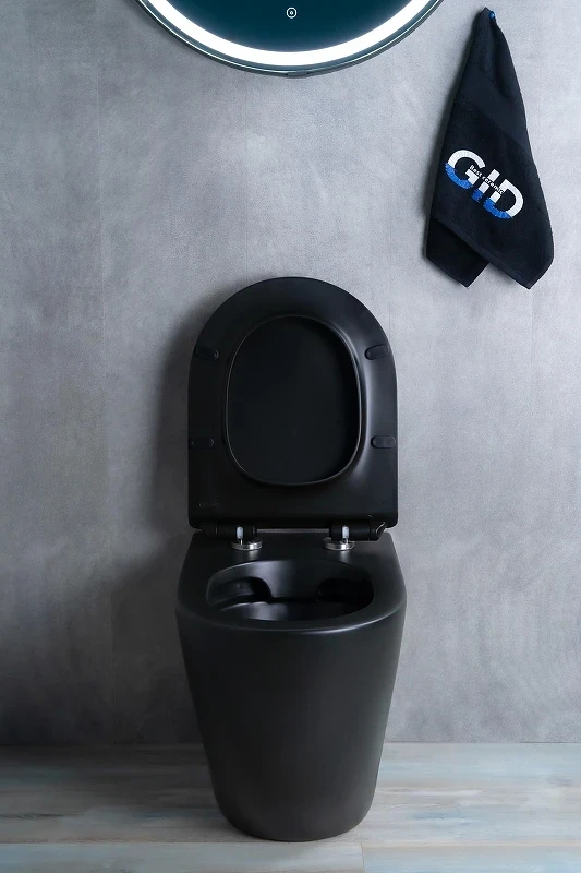 Унитаз Gid Convexo TRS-269BM 62214Y приставной цвет Черный матовый с сиденьем Микролифт