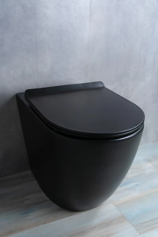 Унитаз Gid Convexo TRS-269BM 62214Y приставной цвет Черный матовый с сиденьем Микролифт