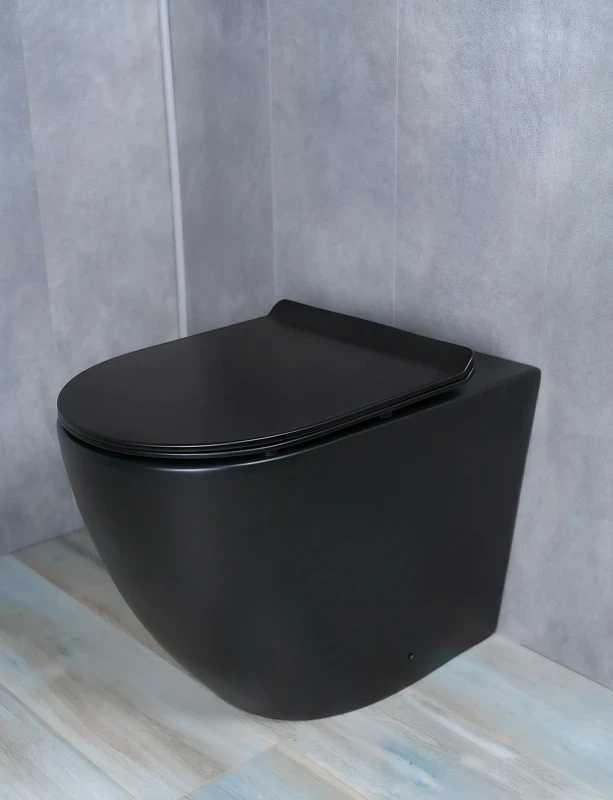 Унитаз Gid Convexo TRS-269BM 62214Y приставной цвет Черный матовый с сиденьем Микролифт