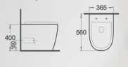 Унитаз Gid Convexo TRS-269BM 62214Y приставной цвет Черный матовый с сиденьем Микролифт