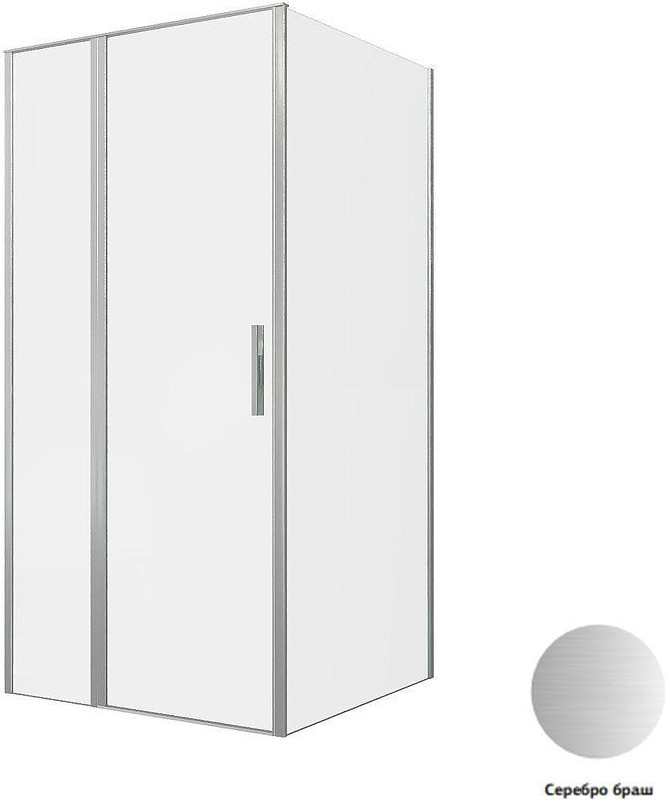 Душевой уголок Allen Brau Priority 100x100 3.31029.BA+3.31047.BA цвет профиля Серебро браш стекло прозрачное