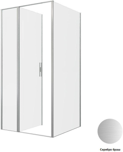 Душевой уголок Allen Brau Priority 100x100 3.31029.BA+3.31047.BA цвет профиля Серебро браш стекло прозрачное