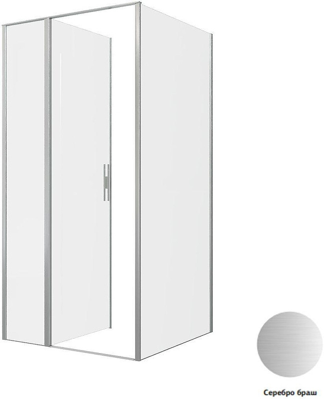 Душевой уголок Allen Brau Priority 100x100 3.31029.BA+3.31047.BA цвет профиля Серебро браш стекло прозрачное