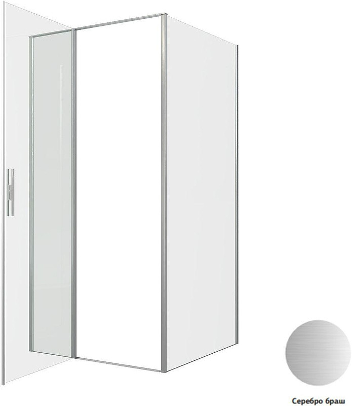 Душевой уголок Allen Brau Priority 100x100 3.31029.BA+3.31047.BA цвет профиля Серебро браш стекло прозрачное