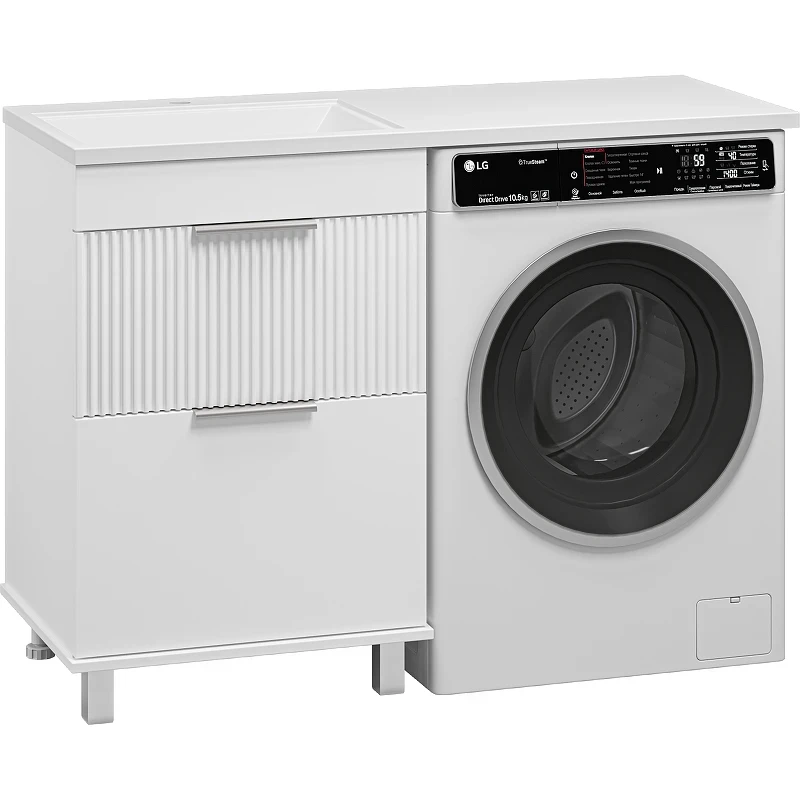 Тумба с раковиной Brevita Enfida 120 L УТ000016086 Белая матовая МДФ / ЛДСП