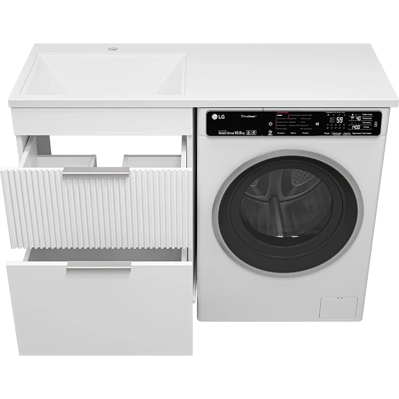 Тумба с раковиной Brevita Enfida 120 L УТ000016086 Белая матовая МДФ / ЛДСП