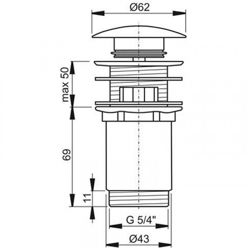 Донный клапан Ravak X01748 Сlick-Сlack Черный