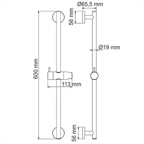 Душевая штанга WasserKRAFT A122 Хром