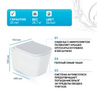 Унитаз Iddis Bild BILRDSEi25 подвесной с сиденьем Микролифт фарфор подвесной