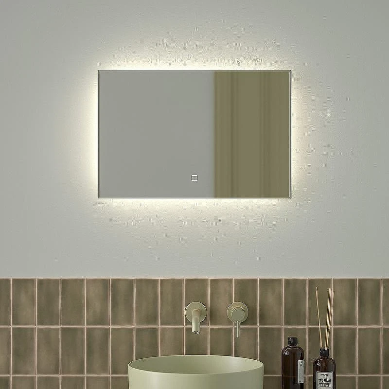 Зеркало Defesto Glow 60х40 DF 2502SH с подсветкой 17W-4500К/с фацетом/Сенсорный выключатель/Нейтральный белый свет