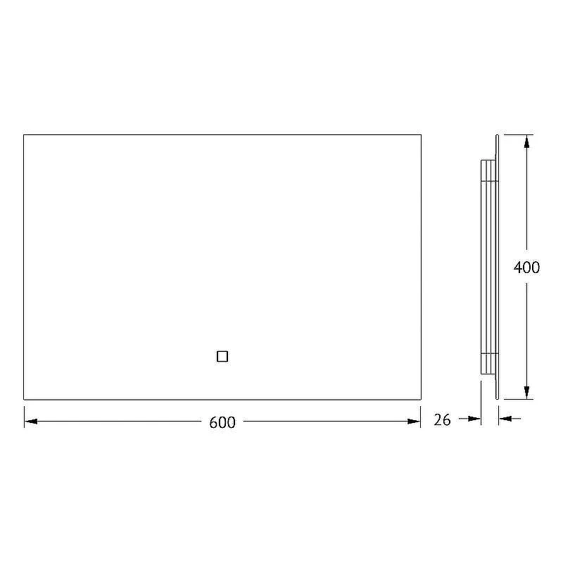 Зеркало Defesto Glow 60х40 DF 2502SH с подсветкой 17W-4500К/с фацетом/Сенсорный выключатель/Нейтральный белый свет