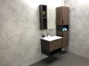 Зеркало со шкафом Comforty Франкфурт 60 00004150528 Дуб шоколадно-коричневый МДФ / ЛДСП, стекло
