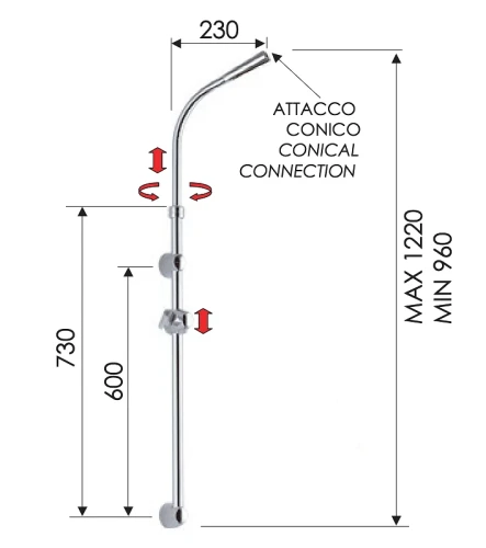Душевая штанга Remer 318C цвет Хром