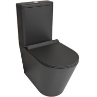 Унитаз компакт beWash Aldo BKBWT101670 Черный матовый с бачком и сиденьем Микролифт фарфор напольный