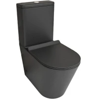 Унитаз компакт beWash Aldo BKBWT101670 Черный матовый с бачком и сиденьем Микролифт фарфор напольный