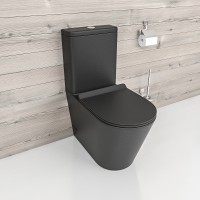 Унитаз компакт beWash Aldo BKBWT101670 Черный матовый с бачком и сиденьем Микролифт фарфор напольный
