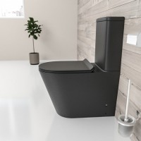Унитаз компакт beWash Aldo BKBWT101670 Черный матовый с бачком и сиденьем Микролифт фарфор напольный