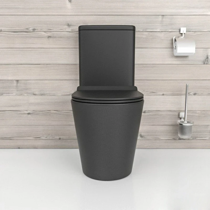 Унитаз компакт beWash Aldo BKBWT101670 Черный матовый с бачком и сиденьем Микролифт фарфор напольный