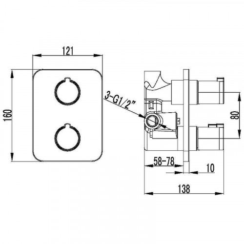 Смеситель для душа Lemark Yeti LM7843C с термостатом Хром