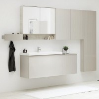 Шкаф пенал Geberit Acanto 38 500.619.JL.2 подвесной Песчаное стекло МДФ / ЛДСП, стекло