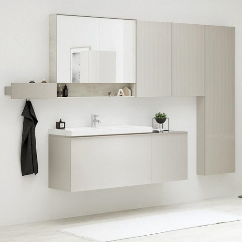 Шкаф пенал Geberit Acanto 38 500.619.JL.2 подвесной Песчаное стекло МДФ / ЛДСП, стекло
