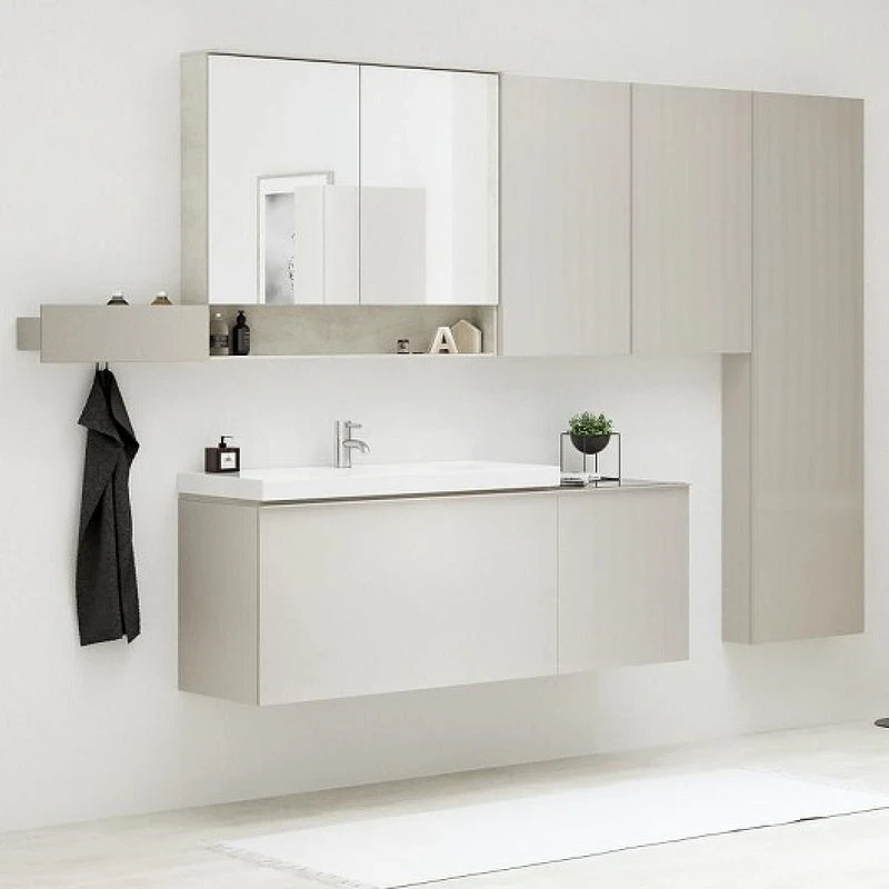 Шкаф пенал Geberit Acanto 38 500.619.JL.2 подвесной Песчаное стекло МДФ / ЛДСП, стекло