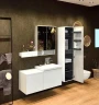 Шкаф пенал Geberit Acanto 38 500.619.JL.2 подвесной Песчаное стекло МДФ / ЛДСП, стекло