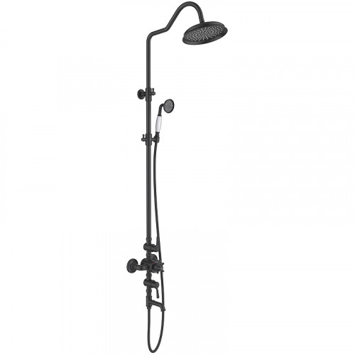 Душевая система Aquatek Классик AQ2543MB с термостатом Черная матовая латунь на стену