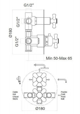 Смеситель для душа Webert Armony AM970903015 Хром встраиваемый