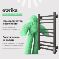 Электрический полотенцесушитель EWRIKA Пенелопа КВ 80х40 цвет Черный