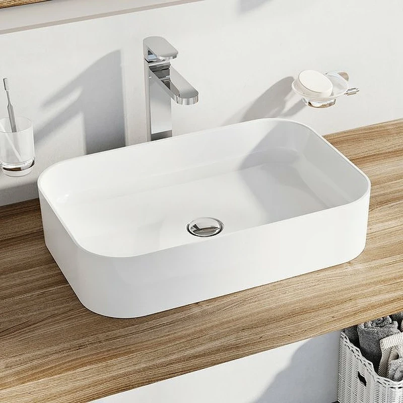 Раковина-чаша Ravak Ceramic R Slim 55 XJX01155002 Белая фаянс накладная
