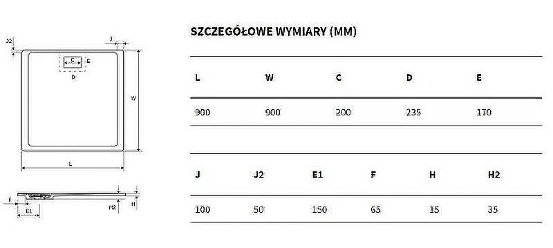 Душевой поддон из искусственного камня Excellent Lavano 90x90 BREX.1102.090.090.BLN Черный