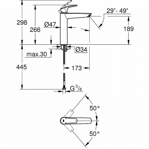 Смеситель для раковины Grohe Eurosmart 23971003 Хром латунь