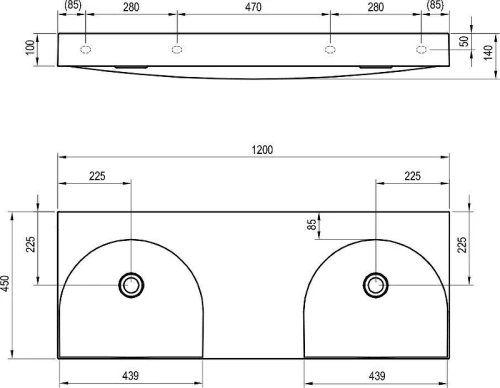 Мебельная раковина Ravak Lite 120 XJX01312001 цвет Белый