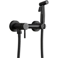 Гигиенический душ со смесителем Haiba HB5510-7 Черный матовый латунь на стену