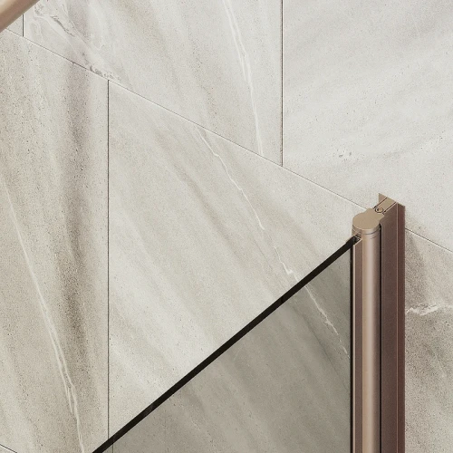 Шторка на ванну Maybah Glass MGV-606-2 500x1400 поворотная на монопетле Бронза стекло бронзовое