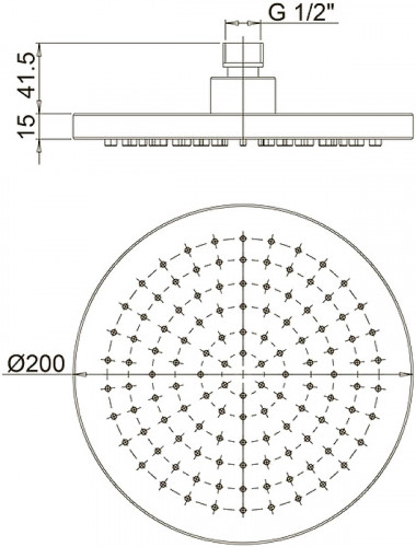 Верхний душ Paini 50CR759TCARE20E Хром