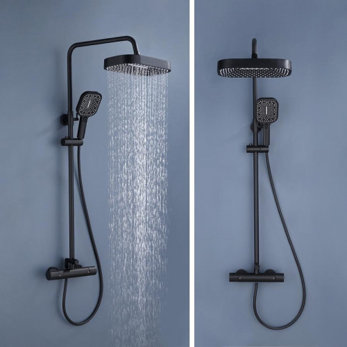 Душевая система ALMAes Doris GK-0345 с термостатом цвет Черный матовый