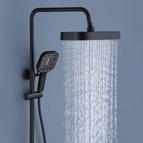 Душевая система ALMAes Doris GK-0345 с термостатом цвет Черный матовый