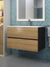 Тумба под раковину Uperwood Barsa 80 293020539 подвесная цвет Черный матовый Дуб сонома