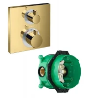Смеситель для душа Hansgrohe Ecostat Square 15714990S с термостатом цвет Золото полированное