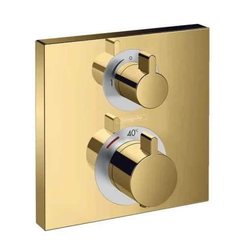 Смеситель для душа Hansgrohe Ecostat Square 15714990S с термостатом цвет Золото полированное