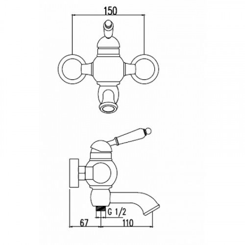Смеситель для ванны Kaiser Stone 61222