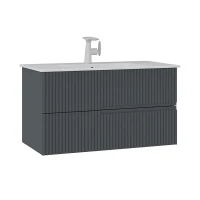 Тумба с раковиной Orka Moonlight 90 5003445 подвесная цвет Антрацит матовый