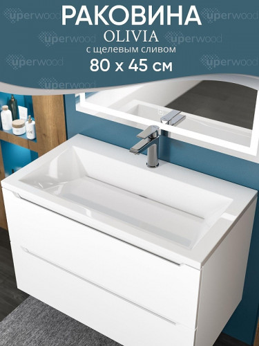 Раковина Uperwood Olivia 80 ROlivia80wg цвет Белый глянцевый