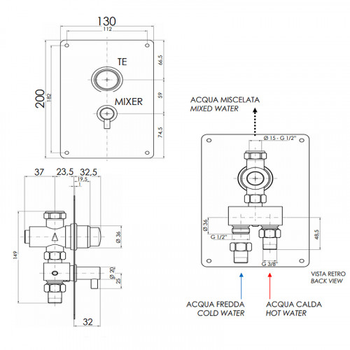 Смеситель для душа Remer Tempor TE32M Хром