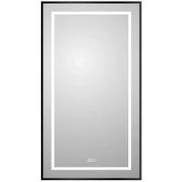 Зеркало BelBagno Kraft 50 SPC-KRAFT-500-900-LED-TCH-WARM-NERO с подсветкой Черное с сенсорным выключателем и подогревом стекло