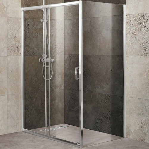 Душевой уголок BelBagno Unique 135х80 UNIQUE-AH-1-120/135-80-C-Cr профиль Хром стекло прозрачное