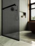 Душевая перегородка Maybah Glass MGD-724-6у 690x1950 в узком профиле Черный стекло графитовое матовое
